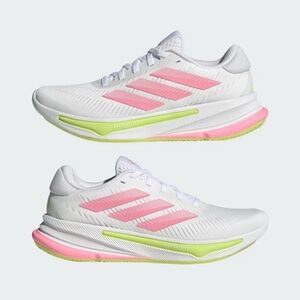 Adidas kid white Running Shoes with Pink Accents